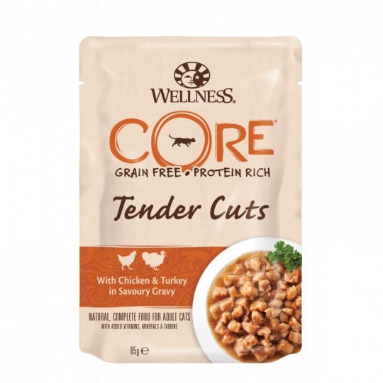 Wellness Core Grain Free Tender Cuts Chicken And Turkey In Gravy - 85gr