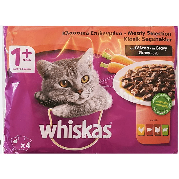 Whiskas Adult Cat Meaty Selection In Gravy 4X100Gr