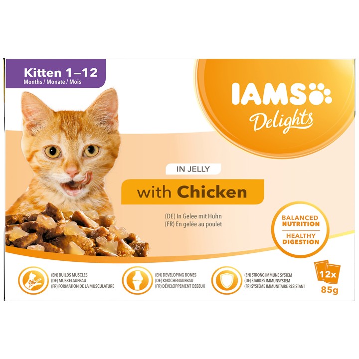 Iams Delights With Chicken In Jelly For Kittens - 1.02 Kg