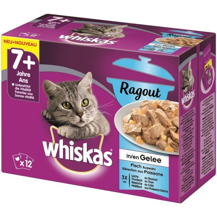 Whiskas 7+ Casserole Fish In Jelly Cat Pouches - 1.02 Kg