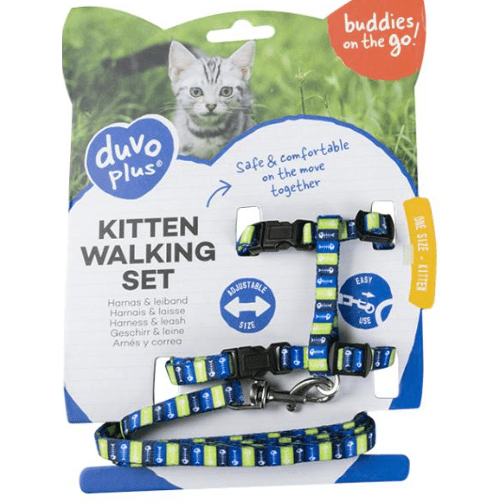 Duvo Kitten Walking Set Fish Bones - Harness & Leash 15-25Cm / 125Cm