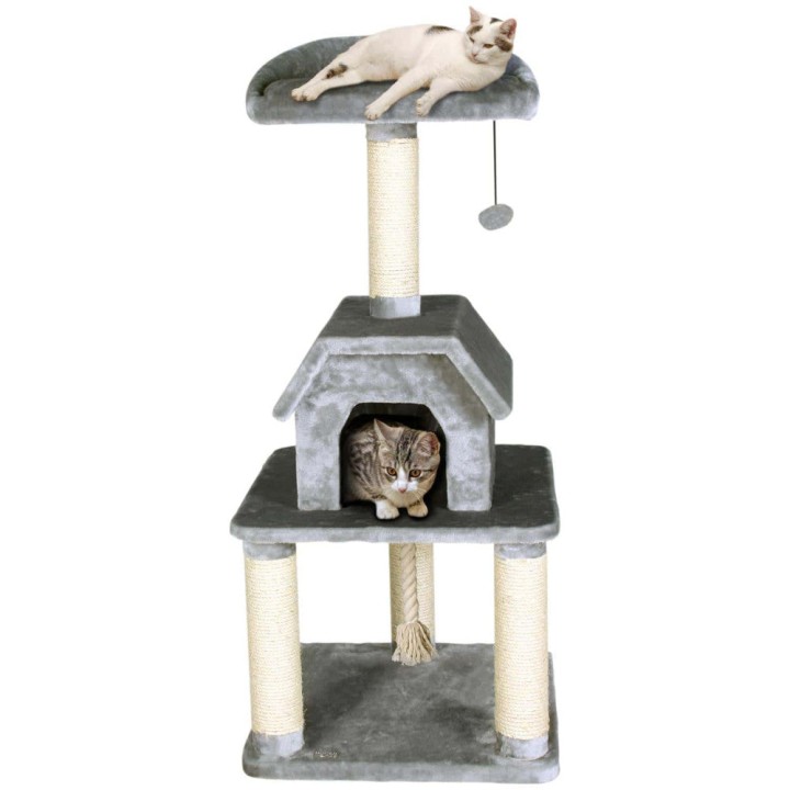 Cat Tree Bellavista 56 X 56 X Height 128Cm. Grey Colour.