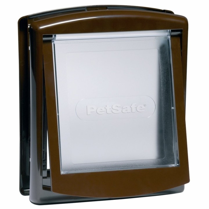 Pet Door Small Dog Or Cat Flap 2 way Locking Brown