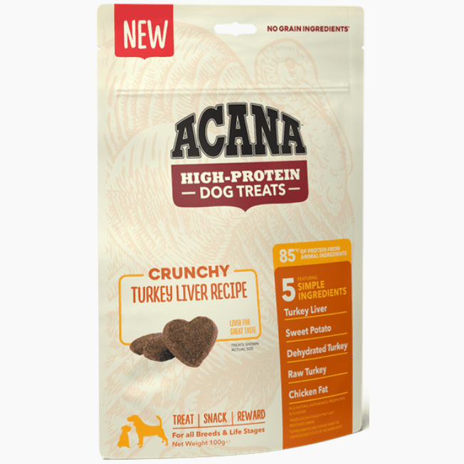Acana High-Protein Biscuits, Crunchy Turkey Liver Recipe 100Gr
