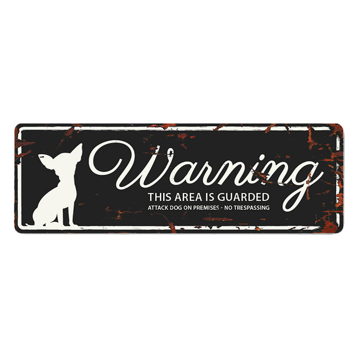 Warning sign mini chihuahua gb Black 12x4cm