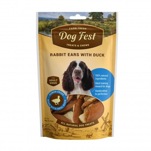 Rabbit ears with duck For adult dogs 90g