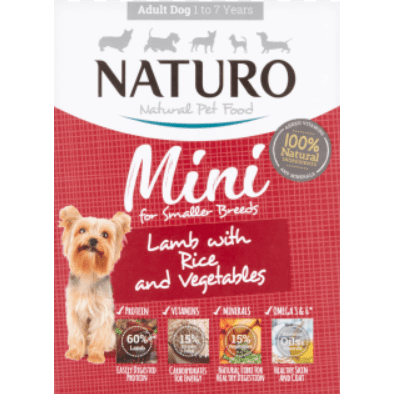 Naturo Dog's Wet Food Adult Mini Dog Tray Lamb & Rice With Veg 150Gr