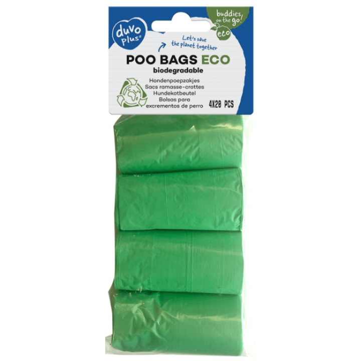Duvo Eco Biodegradable Poo Bags 4X20Pcs