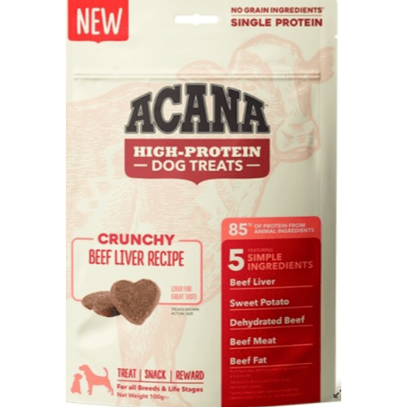 Acana High Protein Dog Treats Beef Liver 100Gr