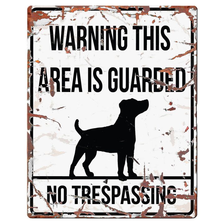 Warning sign square jack russel gb White 20x25cm