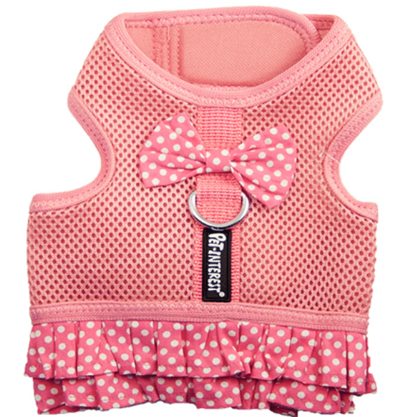 Pink Dots Mesh Harness With Skirt Xs