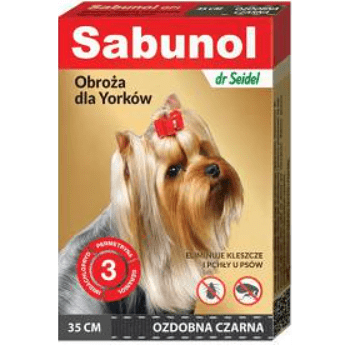 Sabunol For Dog Decorative Collar For Ticks And Fleas, 35Cm, Black