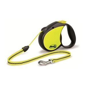 Flexi Neon Reflect Retractable Large Black And Neon Tape Dog Leash 5M