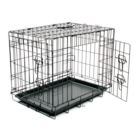DUVO DOG CRATE 2DOOR PLASTIC TRAY107X71X77