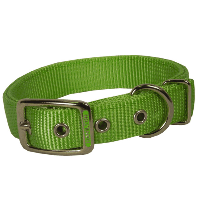 Hamilton Nylon Deluxe Adjustable Dog Collar Lime 5.40 - 10.30