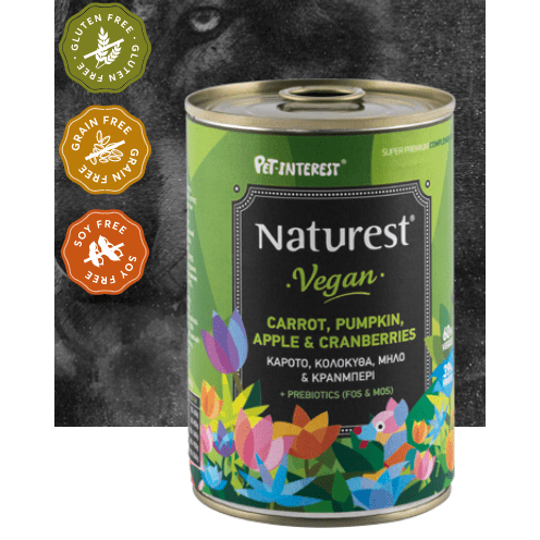 Pet Interest Dog's Wet Food Naturest Vegan Wet Dog Food - Carrot, Pumpkin, Apple & Cranberry 400Gr