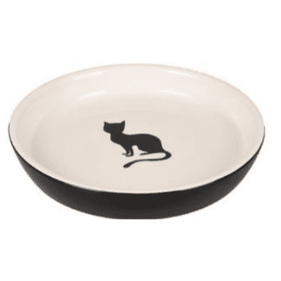 Flamingo Feeding And Drinking Bowl Round Black & White 15Cm 180Ml
