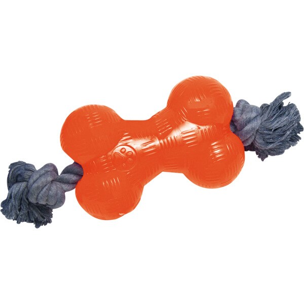 Gloria Orange Tpr Bone With Rope