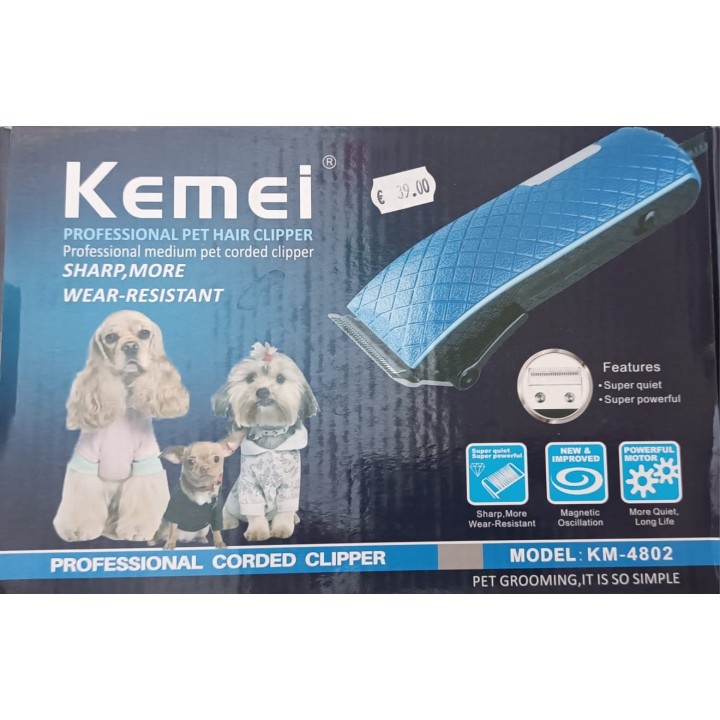 Kemei Km 4802 Professional Dog Trimmer Blue
