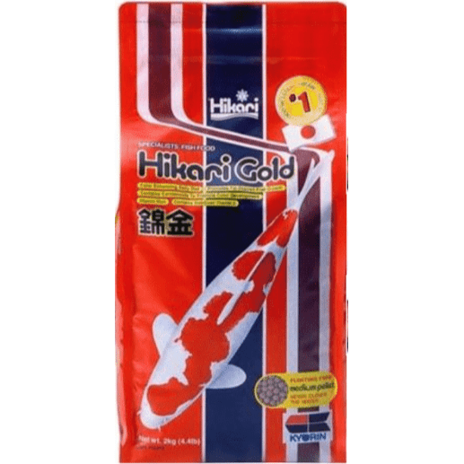 Hikari Fish Food Gold Medium 2Kg, 5-5.5Mm Floating Pellet Goldfish And Koi Fish Food