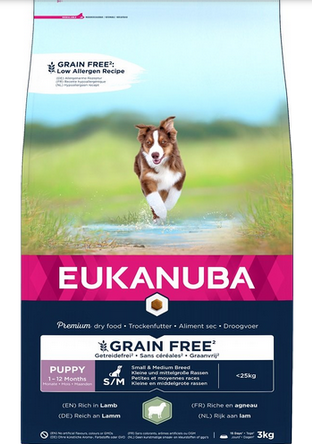 Eukanuba Puppy And Junior Small & Medium Breed Grain Free Lamb - 3 Kg