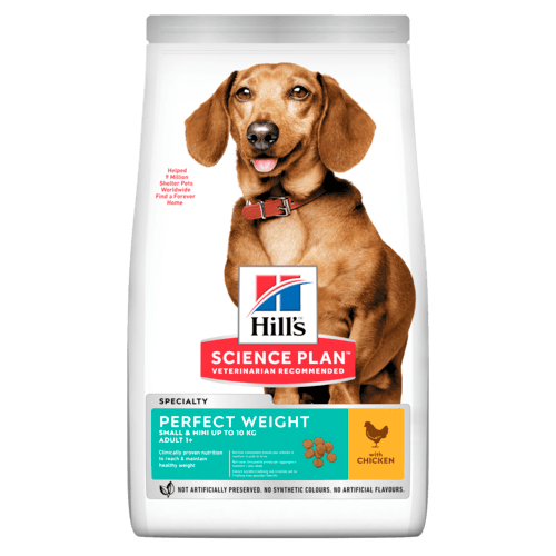 Hill's Science Plan Perfect Weight Small & Mini Adult Dog Food With Chicken - 250gr