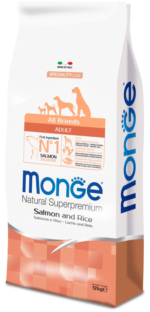 Monge – All Breeds Adult Monoprotein Salmon And Rice - 800gr