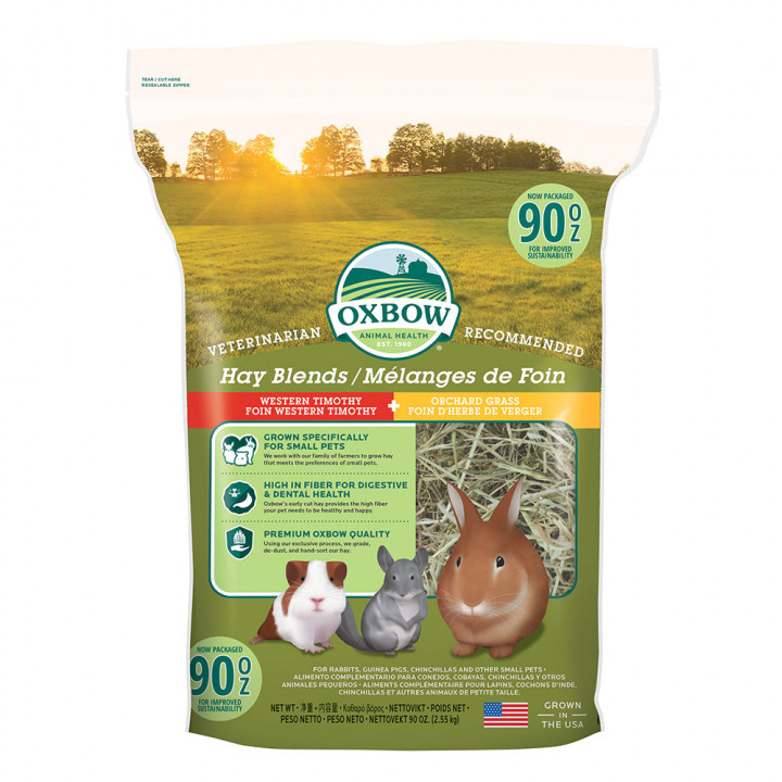 Oxbow Rodent's Food Hay Blend Timothy & Orchard Grass 90Oz 2.55Kg