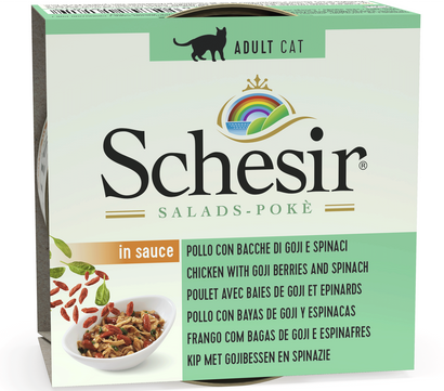 Schesir Chicken Chicken Cat Salad With Goji Berries And Spinach - 85gr