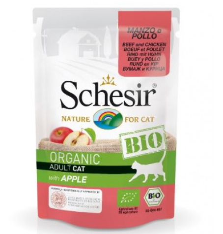 Schesir Cat Pouch Bio Beef And Chicken With Apple - 85gr