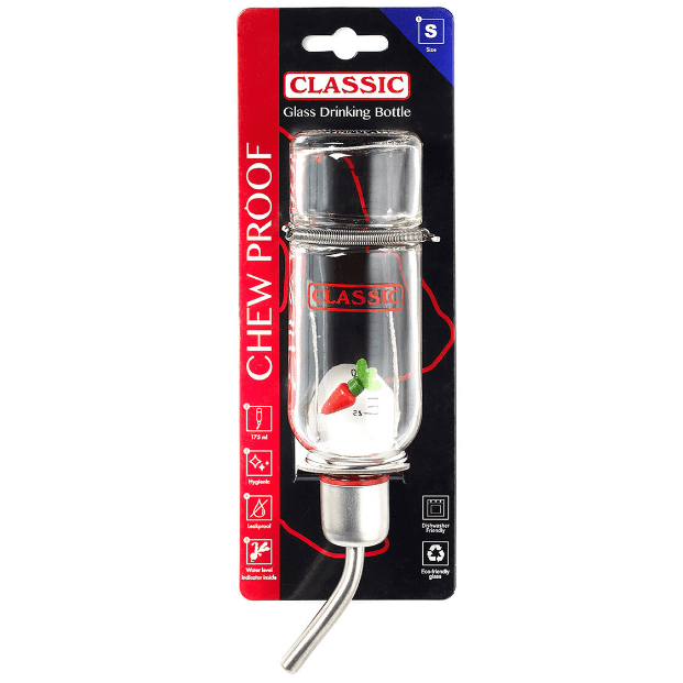 Classic Small Animal's Glass Drinking Bottle Small 175Ml