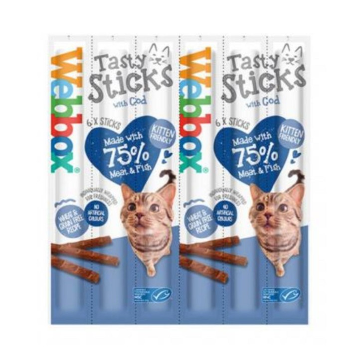 Webbox Cat And Kitten Tasty Sticks With Cod - 30gr