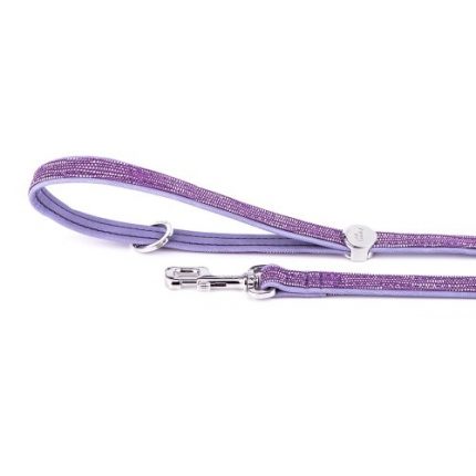 Myfamily Saint Tropez Leash In Fine Crafted Lilac Leatherette
