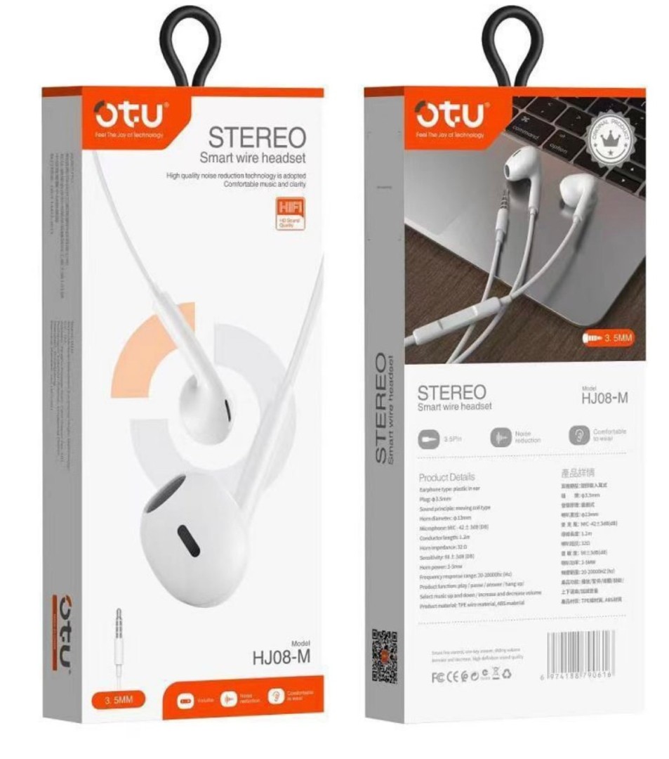 Otu Hj08-M Wired Headphones With Aux