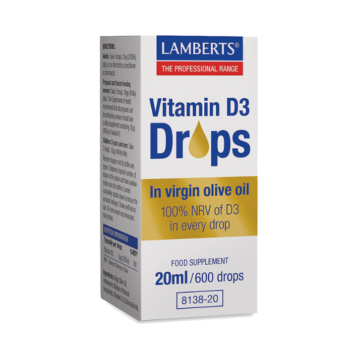 Lamberts Vitamin D3 Drops In Virgin Olive Oil 200ml