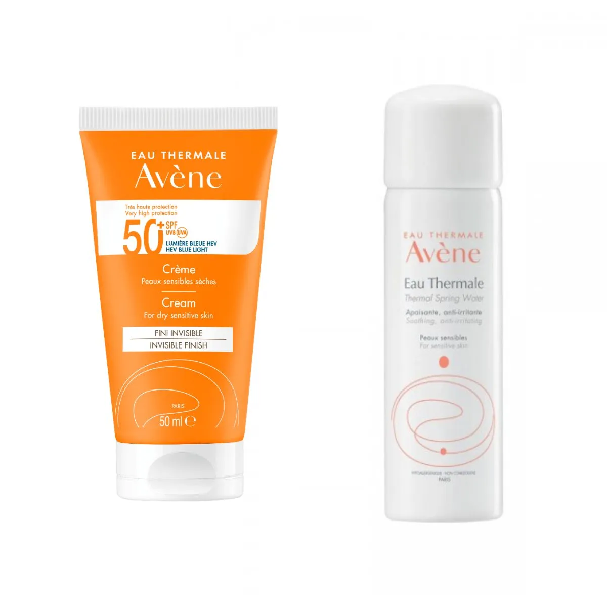 Avene Face Sunscreen Cream Spf50+ 50ml + Gift Thermal Water Spray 50ml