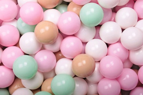 100 Set Of  Ball Pit Pool Balls Pink, Mint, Beige, White