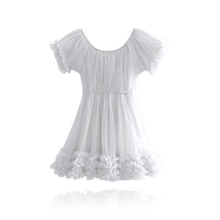 Dolly By Le Petit Tom ® Frilly Dress Off-White Petite 1-3 Y