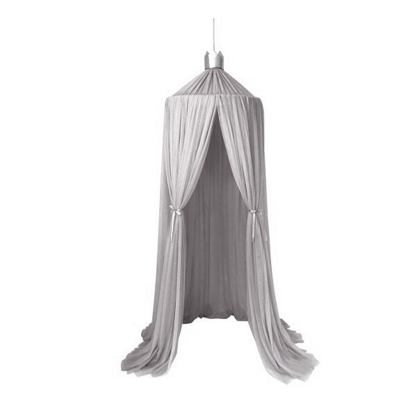 Spinkie Dreamy Canopy + 1 Pom Garland In Oyster With Silver Crown Silver