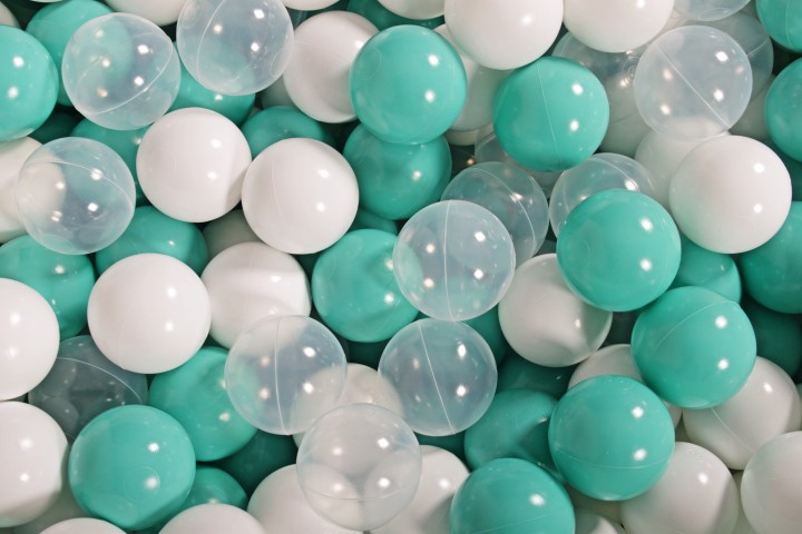 200 Set Of  Ball Pit Pool Balls Green White Transparent