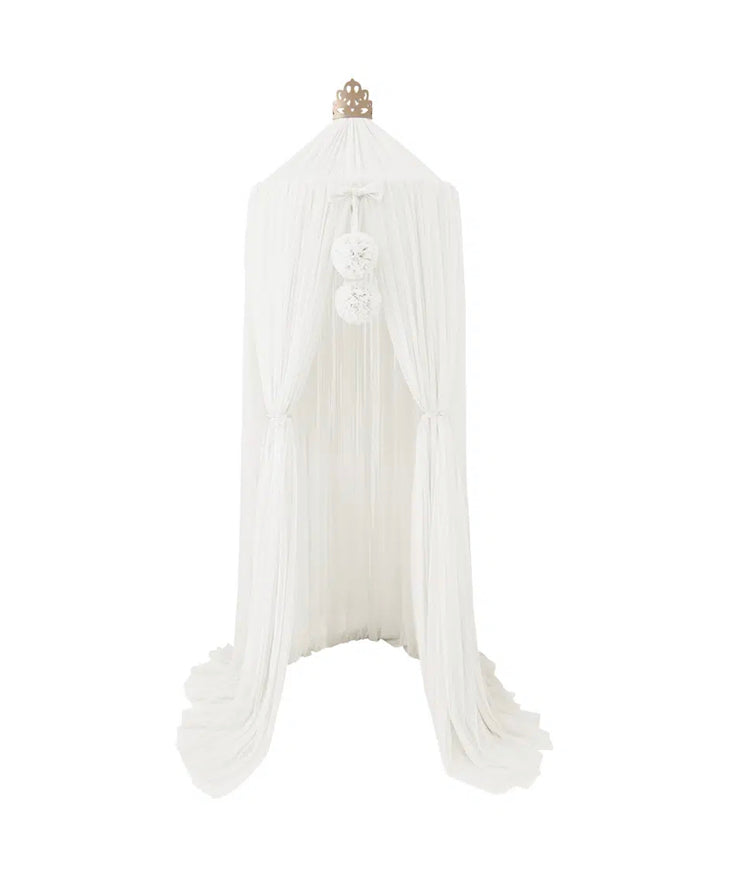 Spinkie Dreamy Canopy + 1 Pom Garland In White With Gold Crown