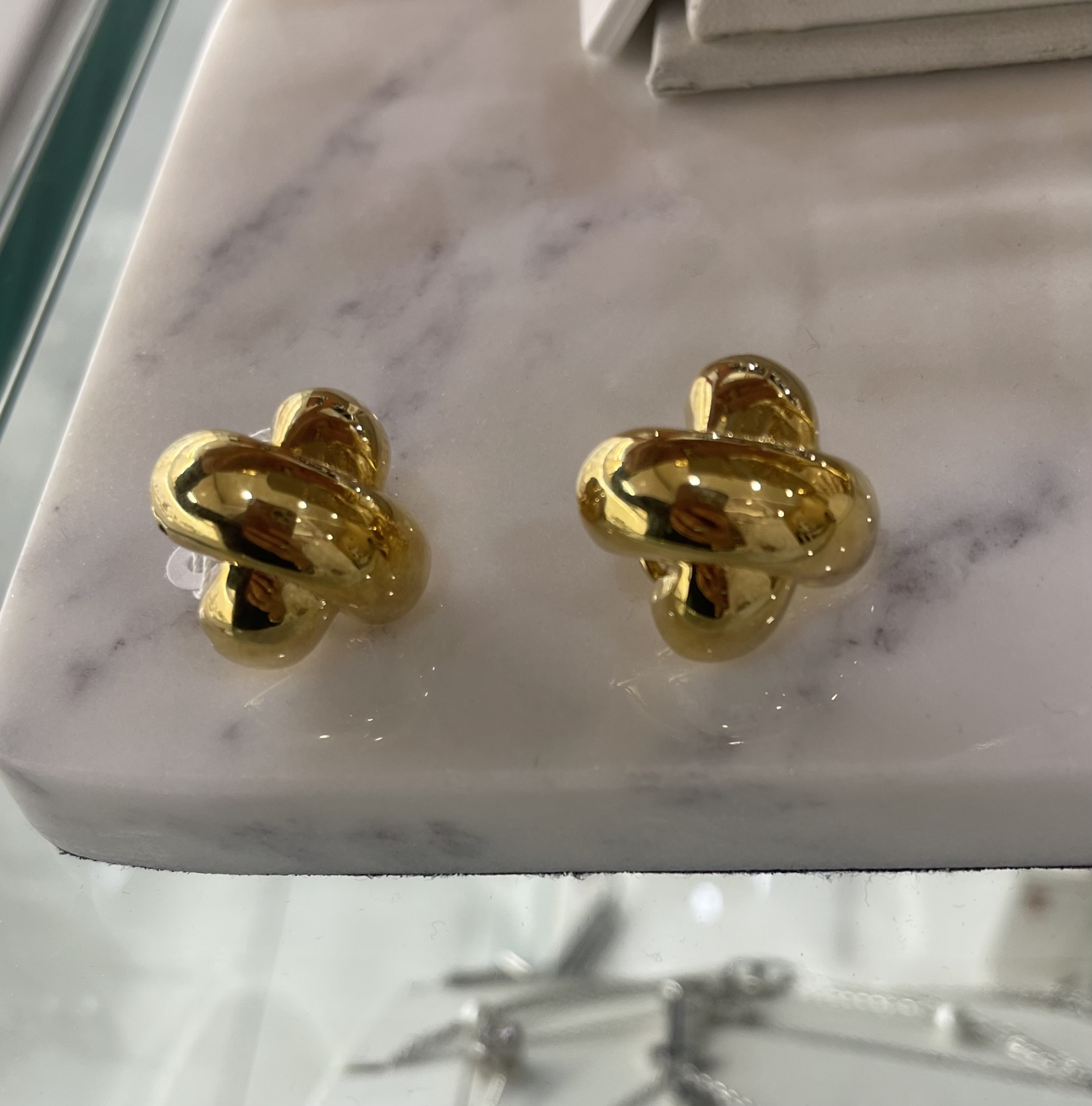 Cross gold plated earrings