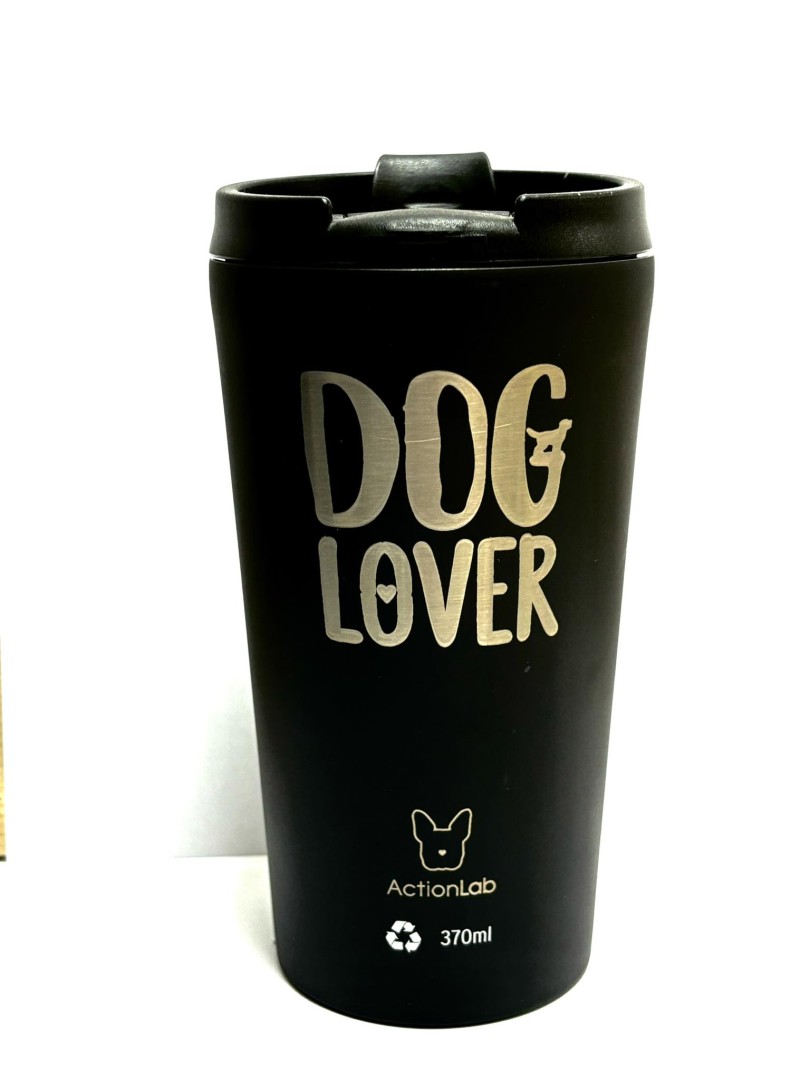 Action Trade Coffee Thermos Black Dog Lover