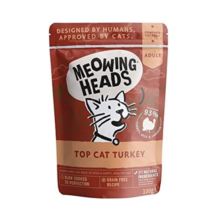 Meowing Heads Feline Wet Pouch Top-cat Turkey - 100gr