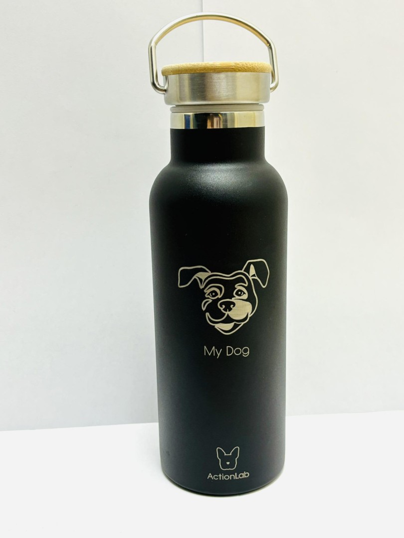 Action Trade Bamboo Bottle Black My Dog 500Ml