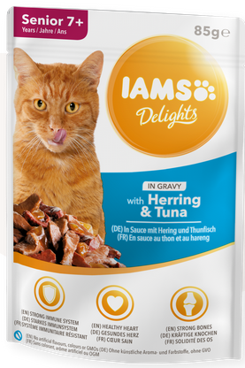 Iams Cat Senior Tuna & Herring In Gravy 85Gr