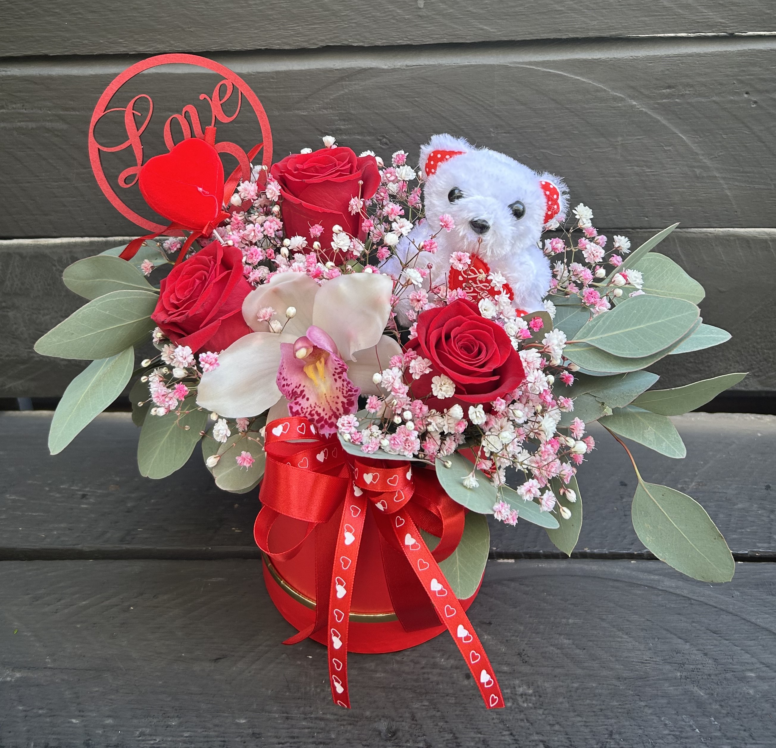 B2502--Mixed flowers in a box