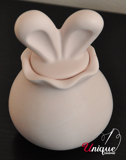 Rabbit Ear Candle Jar Pink Easter Decoration