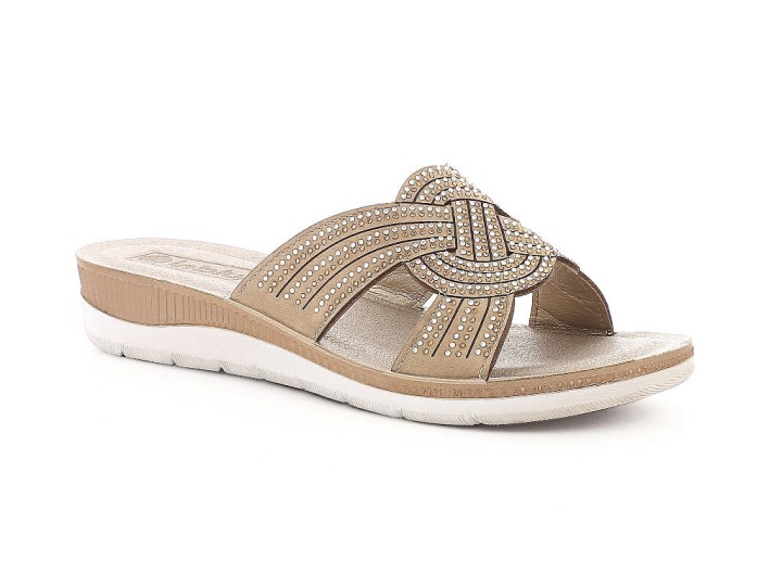 Inblu Woman's Anatomic Orthopedic Summer Shoes Slippers Bv37 Beige Colour