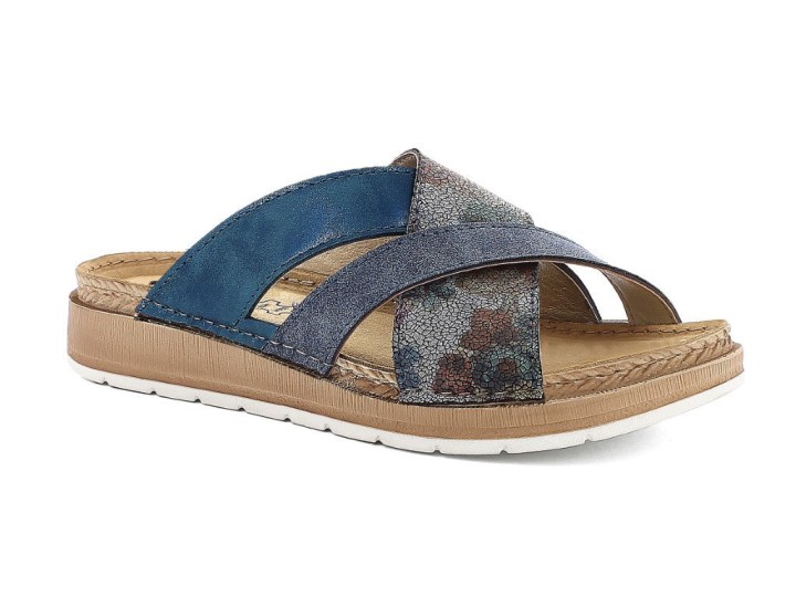 Inblu Woman's Anatomic Orthopedic Summer Shoes Slippers Pv2 Denim Design